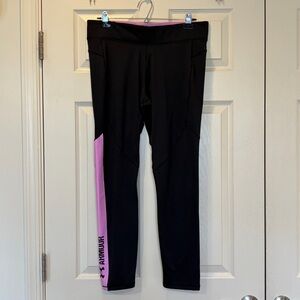 Under Armor Women’s Black And Pink Cold Gear Leggings Size XL